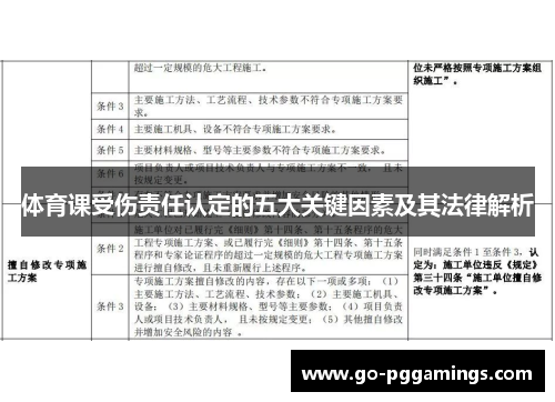 体育课受伤责任认定的五大关键因素及其法律解析